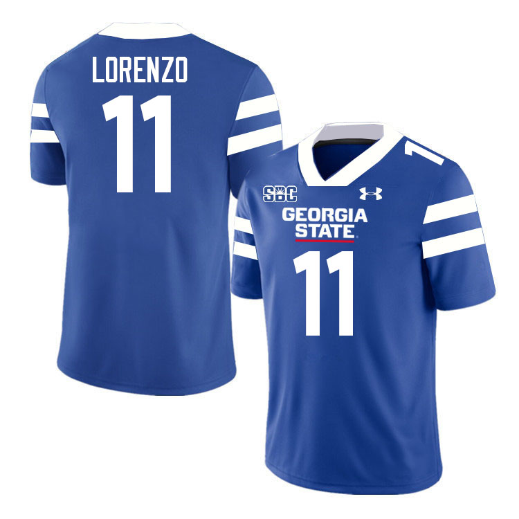 Georgia State Panthers #11 Christian Lorenzo College Football Jerseys Stitched-Blue